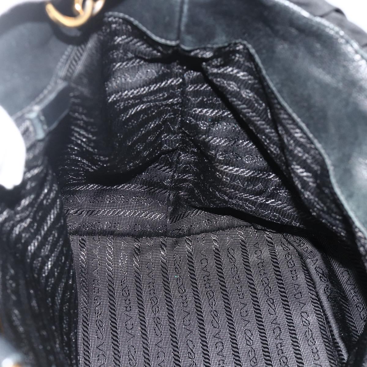 PRADA Hand Bag Nylon 2way Black Gold Auth ka4261