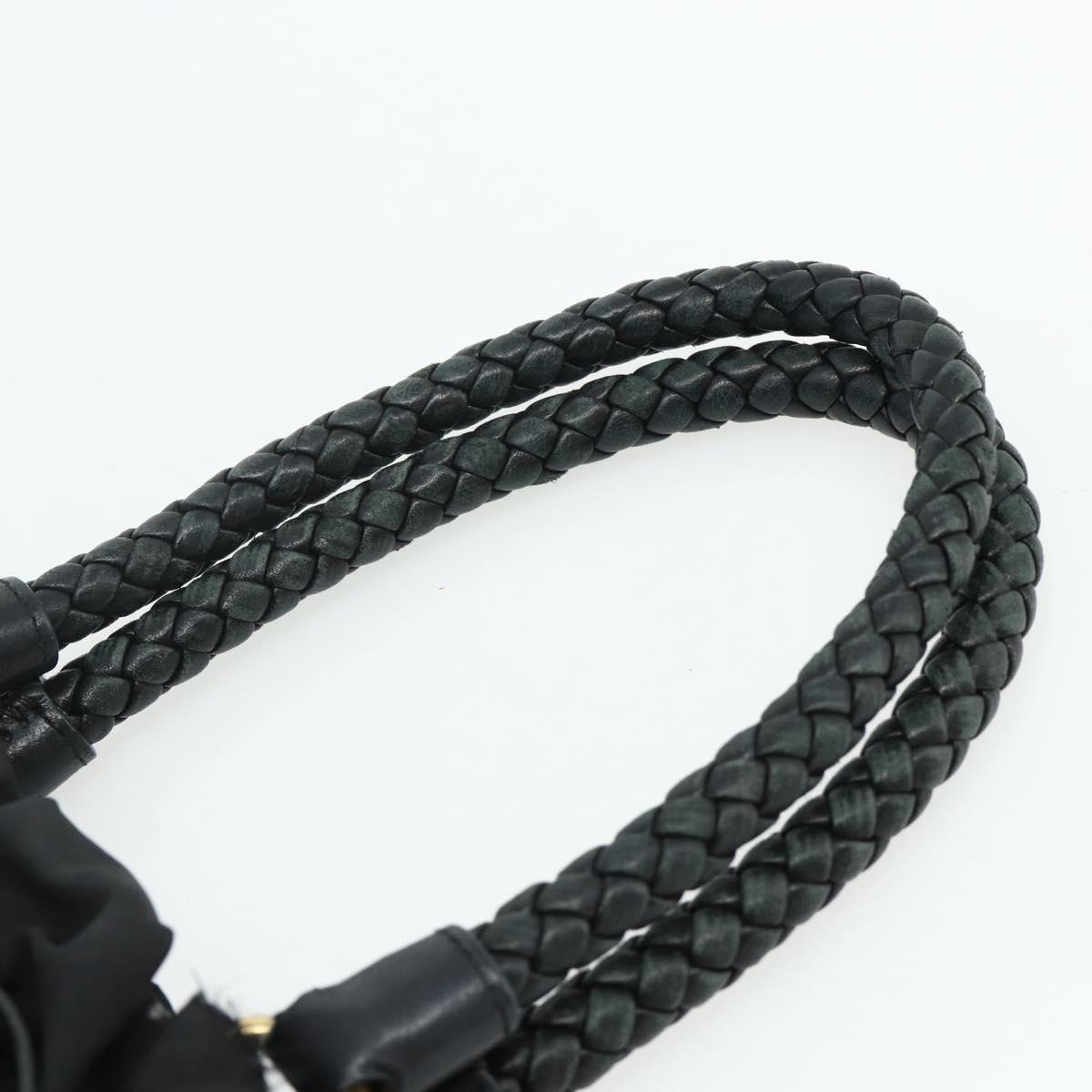 PRADA Hand Bag Nylon 2way Black Gold Auth ka4261