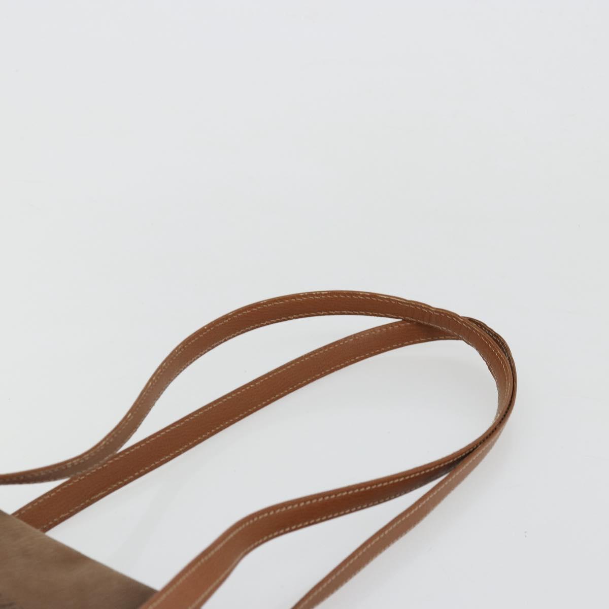 LOEWE Velazquez Shoulder Bag Leather Brown Gold Auth ka4263