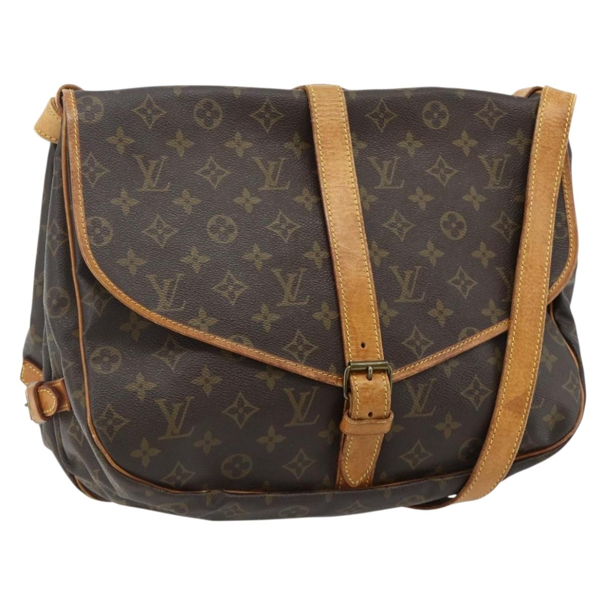 LOUIS VUITTON Monogram Saumur 35 Shoulder Bag M42254 LV Auth ka4266