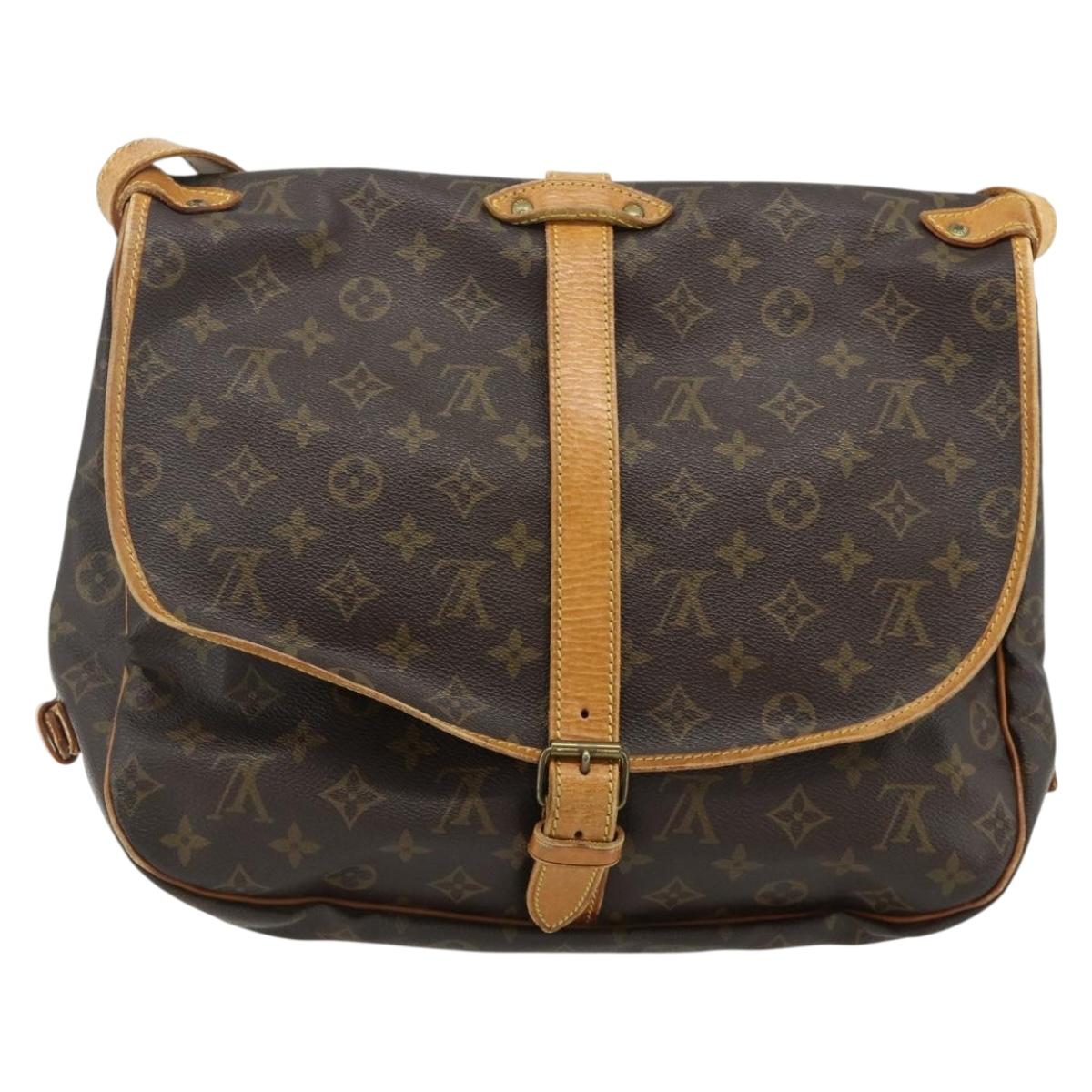 LOUIS VUITTON Monogram Saumur 35 Shoulder Bag M42254 LV Auth ka4266