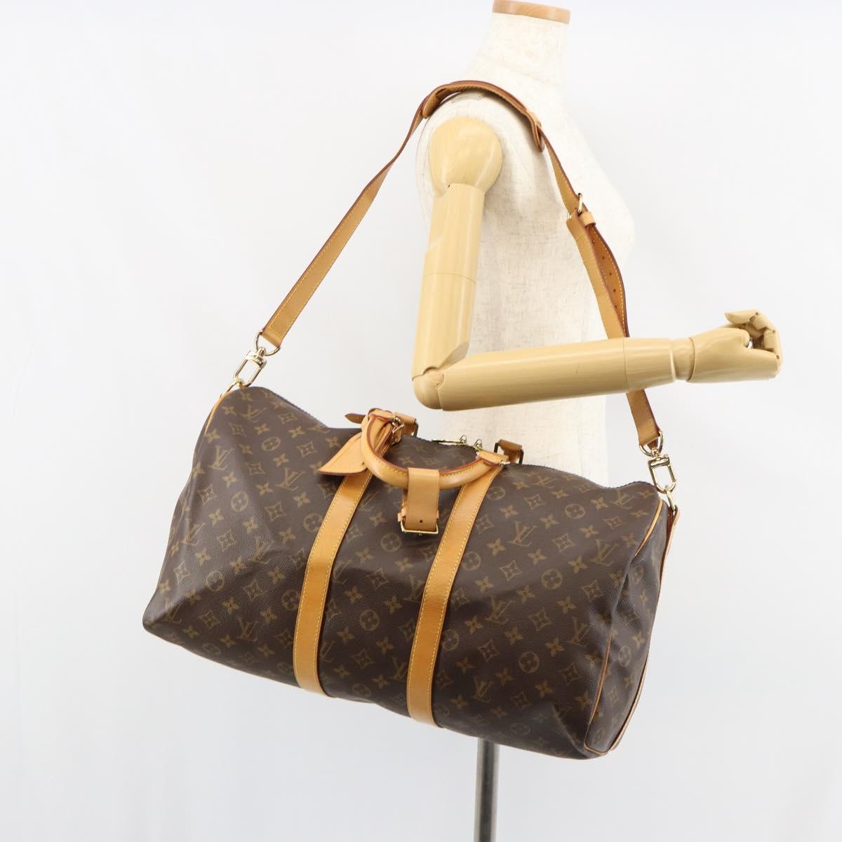 LOUIS VUITTON Monogram Keepall Bandouliere 45 Boston Bag M41418 LV Auth ka427