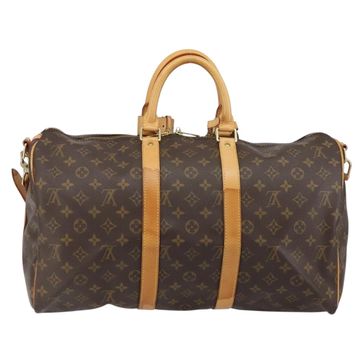 LOUIS VUITTON Monogram Keepall Bandouliere 45 Boston Bag M41418 LV Auth ka427