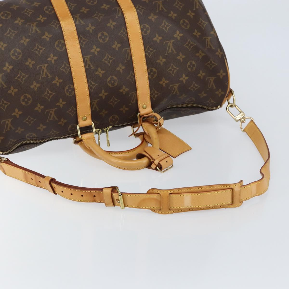 LOUIS VUITTON Monogram Keepall Bandouliere 45 Boston Bag M41418 LV Auth ka427