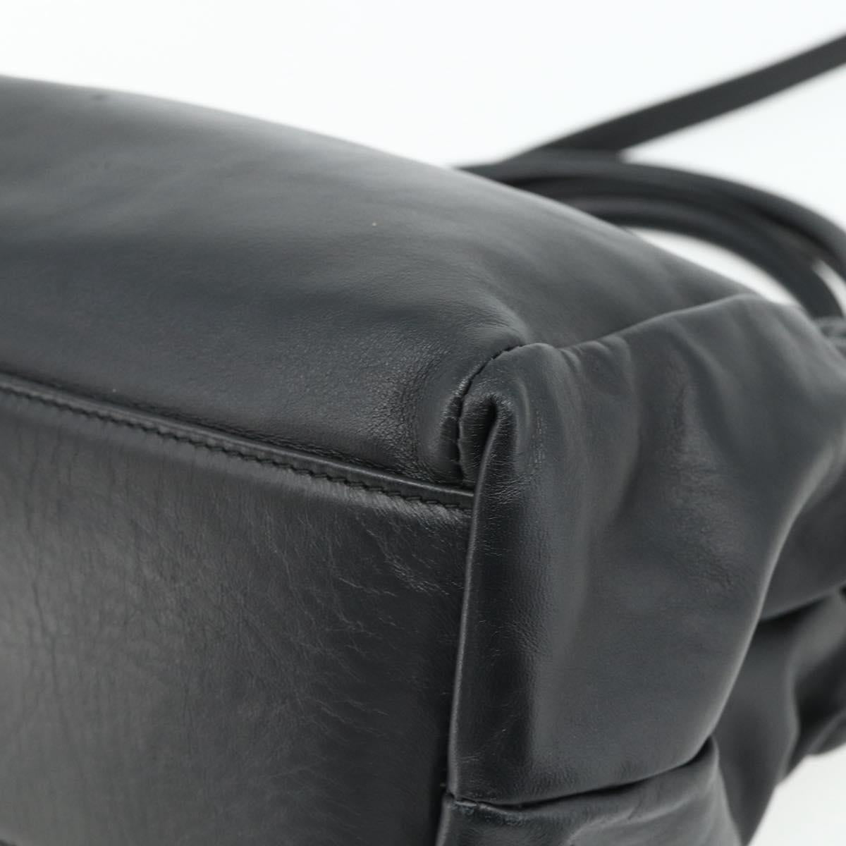 Salvatore Ferragamo Vala Hand Bag Leather 2way Black Gold Auth ka4273A