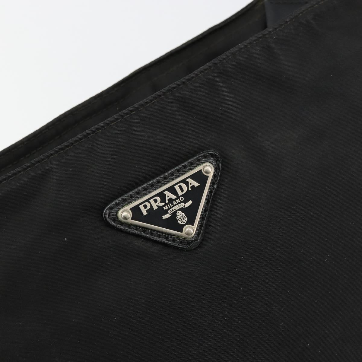 PRADA Shoulder Bag Nylon Black Silver Auth ka4274
