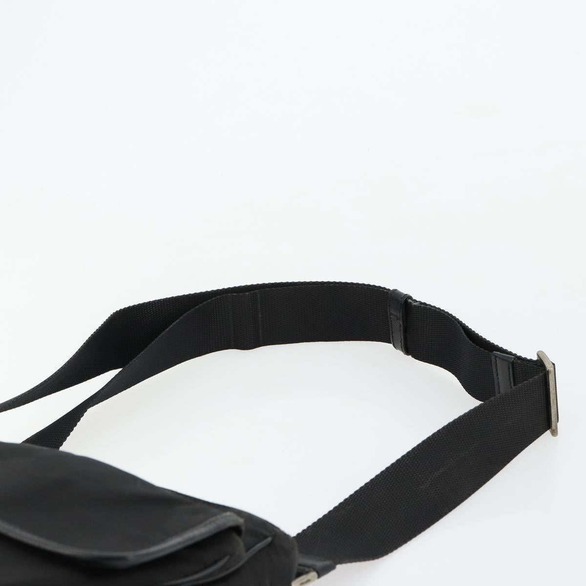 PRADA Shoulder Bag Nylon Black Silver Auth ka4274