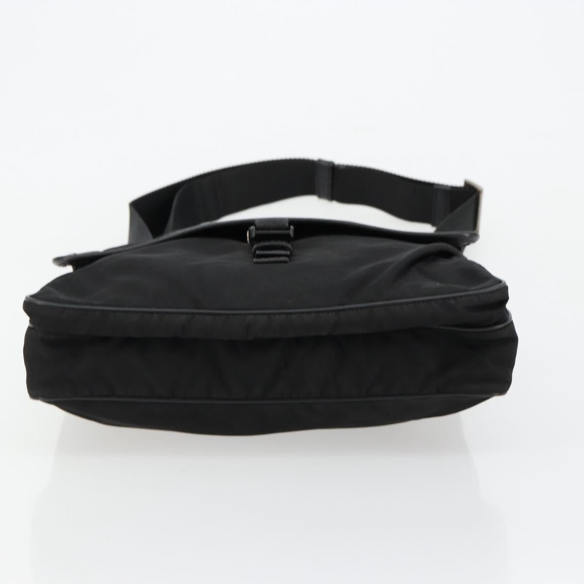 PRADA Shoulder Bag Nylon Black Silver Auth ka4274