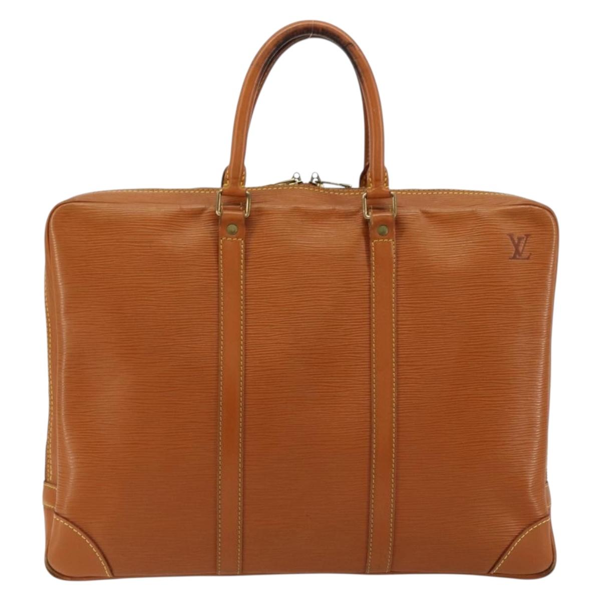 LOUIS VUITTON Epi Porte Documents Voyage Bag Zipangu Gold M54478 LV Auth ka4278