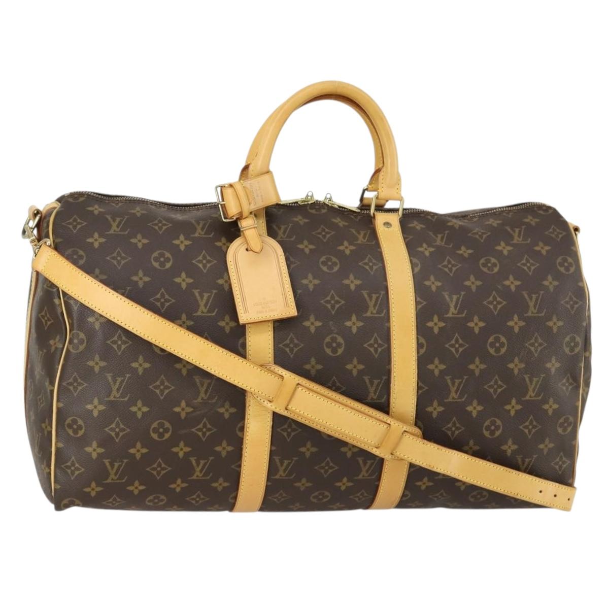 LOUIS VUITTON Monogram Keepall Bandouliere 50 Boston Bag M41416 LV Auth ka428
