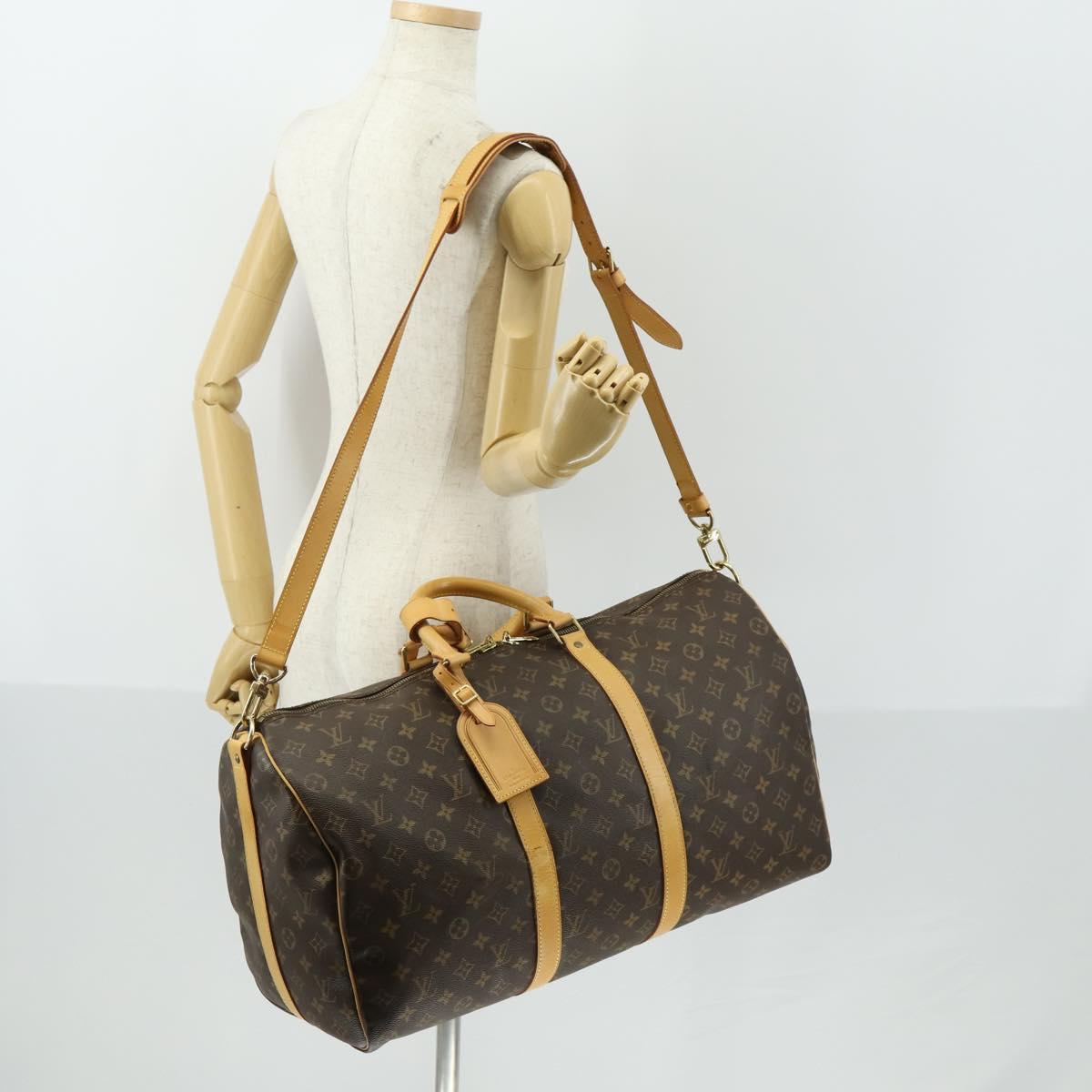 LOUIS VUITTON Monogram Keepall Bandouliere 50 Boston Bag M41416 LV Auth ka428
