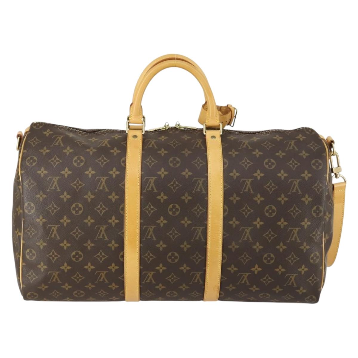 LOUIS VUITTON Monogram Keepall Bandouliere 50 Boston Bag M41416 LV Auth ka428