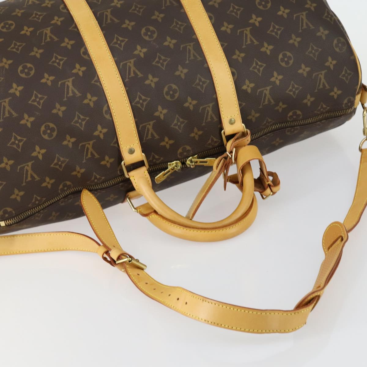 LOUIS VUITTON Monogram Keepall Bandouliere 50 Boston Bag M41416 LV Auth ka428