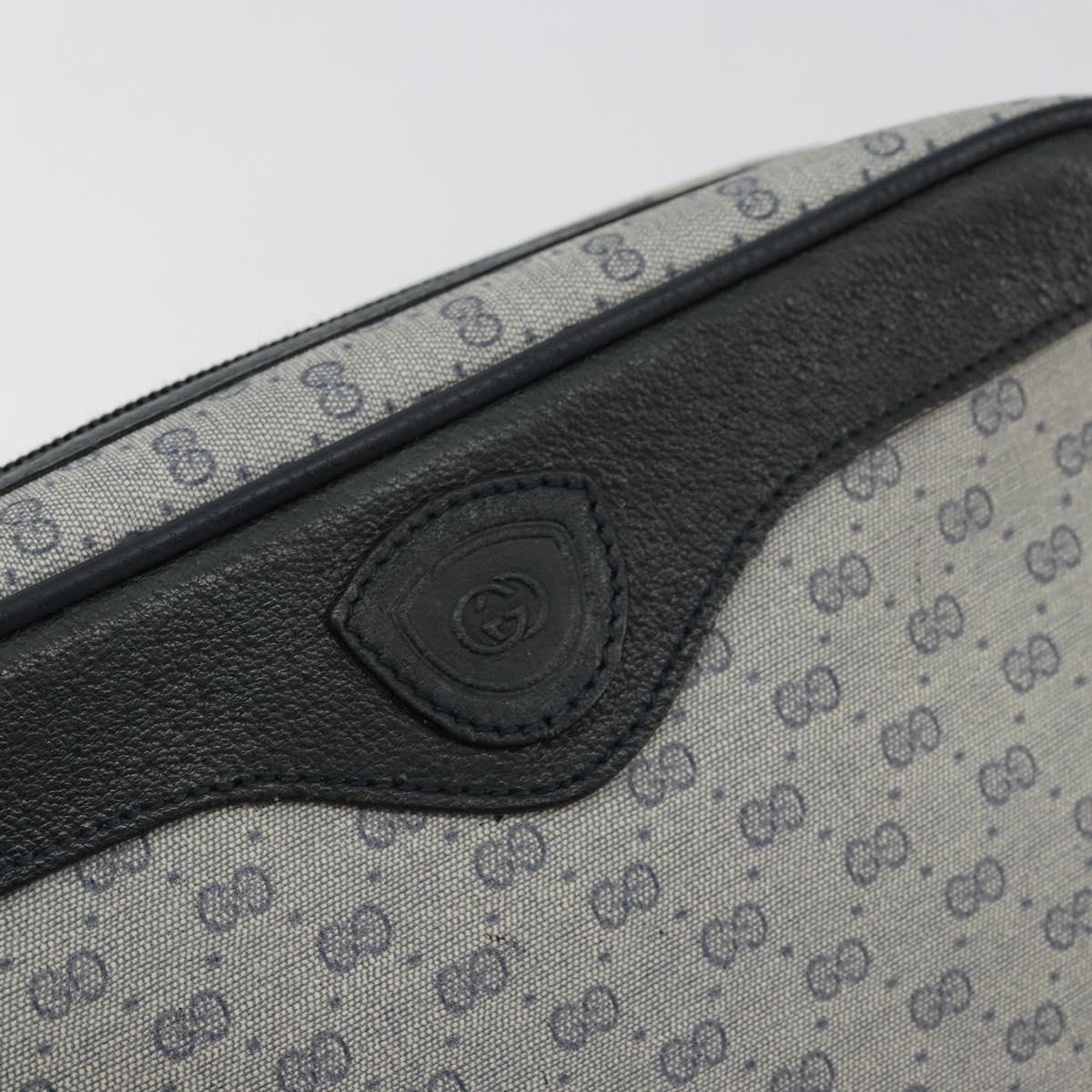 GUCCI Micro GG Supreme Clutch Bag PVC Navy Gold 014 89 0094 Auth ka4286