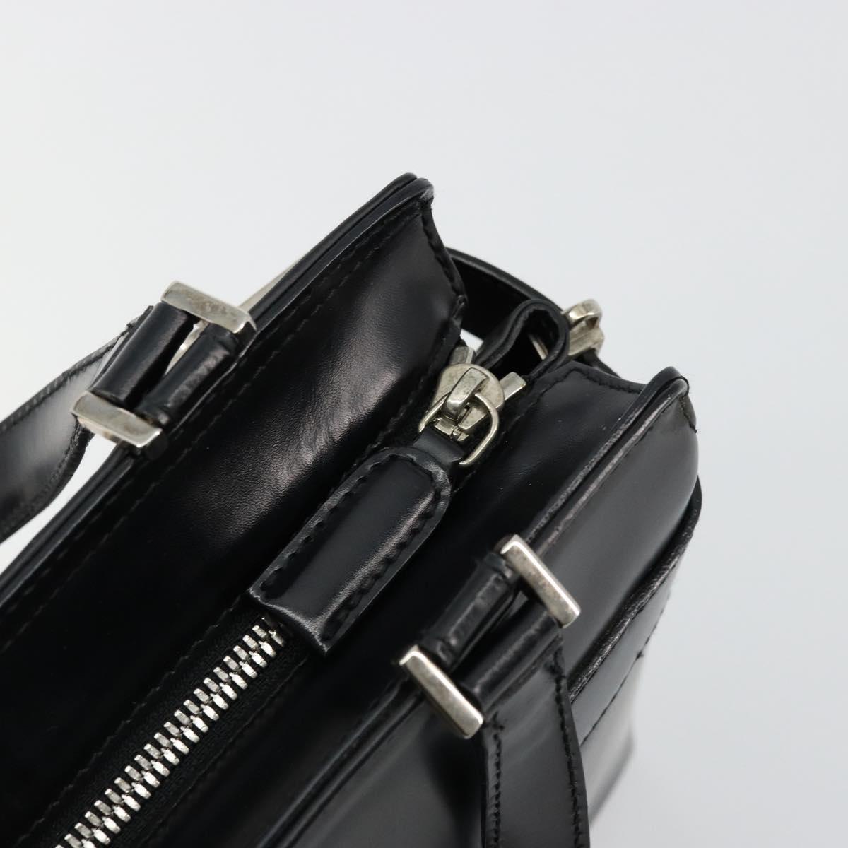 Salvatore Ferragamo Gancini Hand Bag Leather 2way Black Silver Auth ka4288