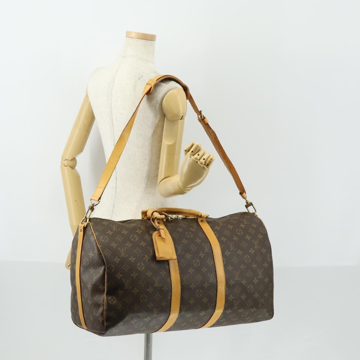 LOUIS VUITTON Monogram Keepall Bandouliere 50 Boston Bag M41416 LV Auth ka429