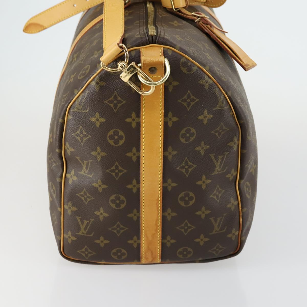 LOUIS VUITTON Monogram Keepall Bandouliere 50 Boston Bag M41416 LV Auth ka429