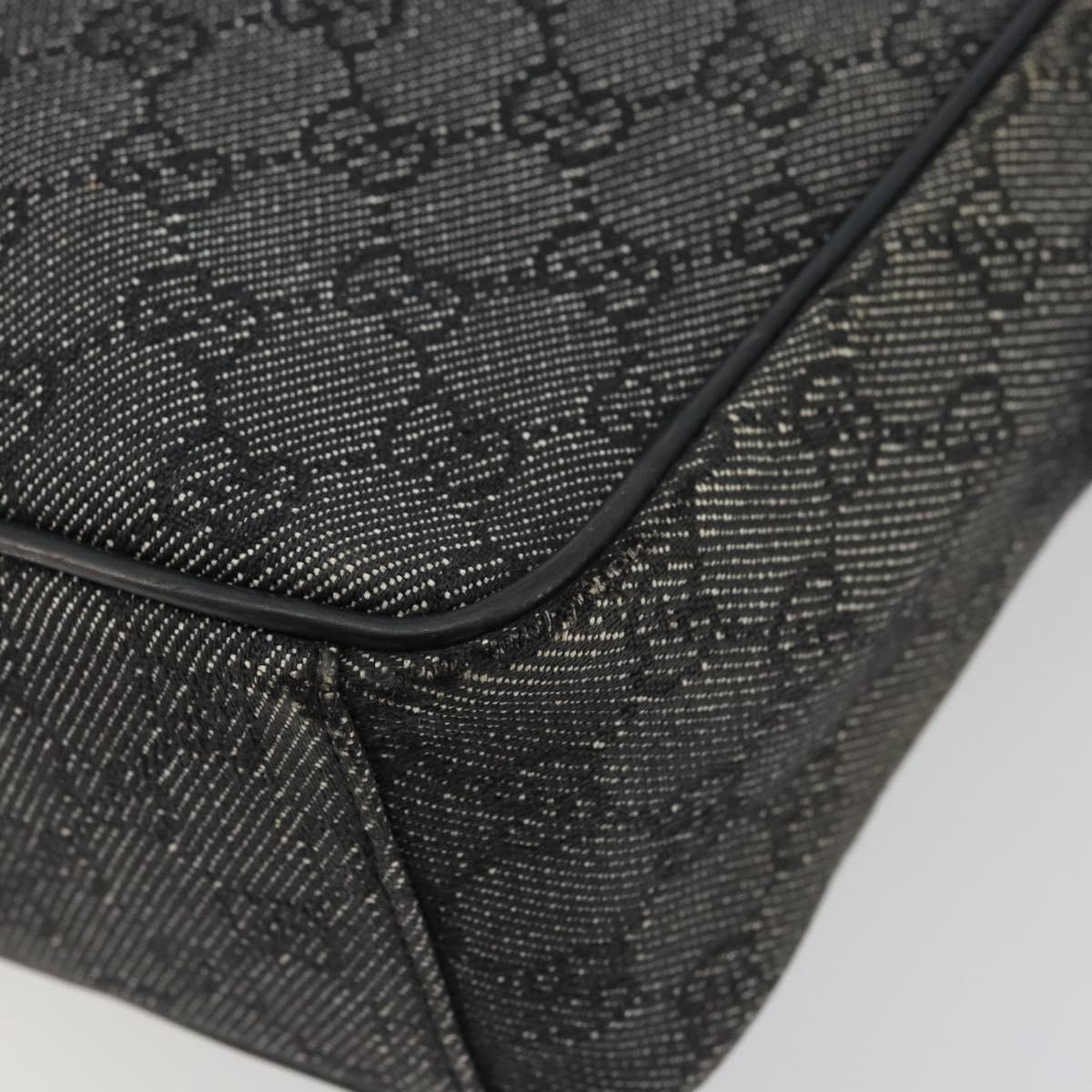 GUCCI GG Canvas Shoulder Bag Black Silver 03136 Auth ka4292
