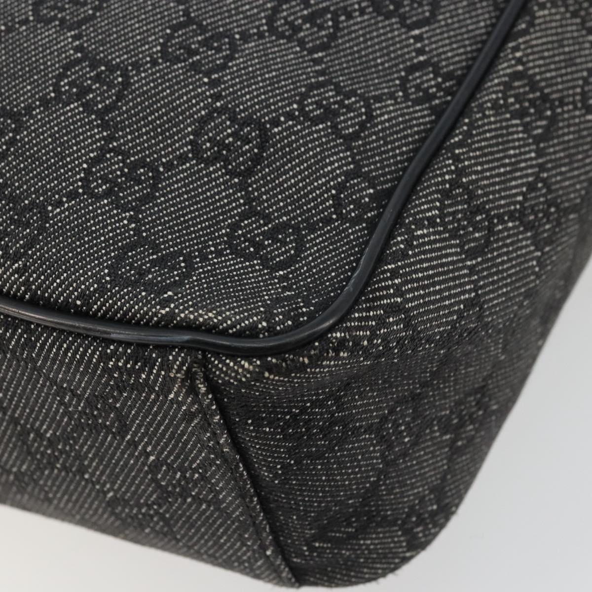 GUCCI GG Canvas Shoulder Bag Black Silver 03136 Auth ka4292