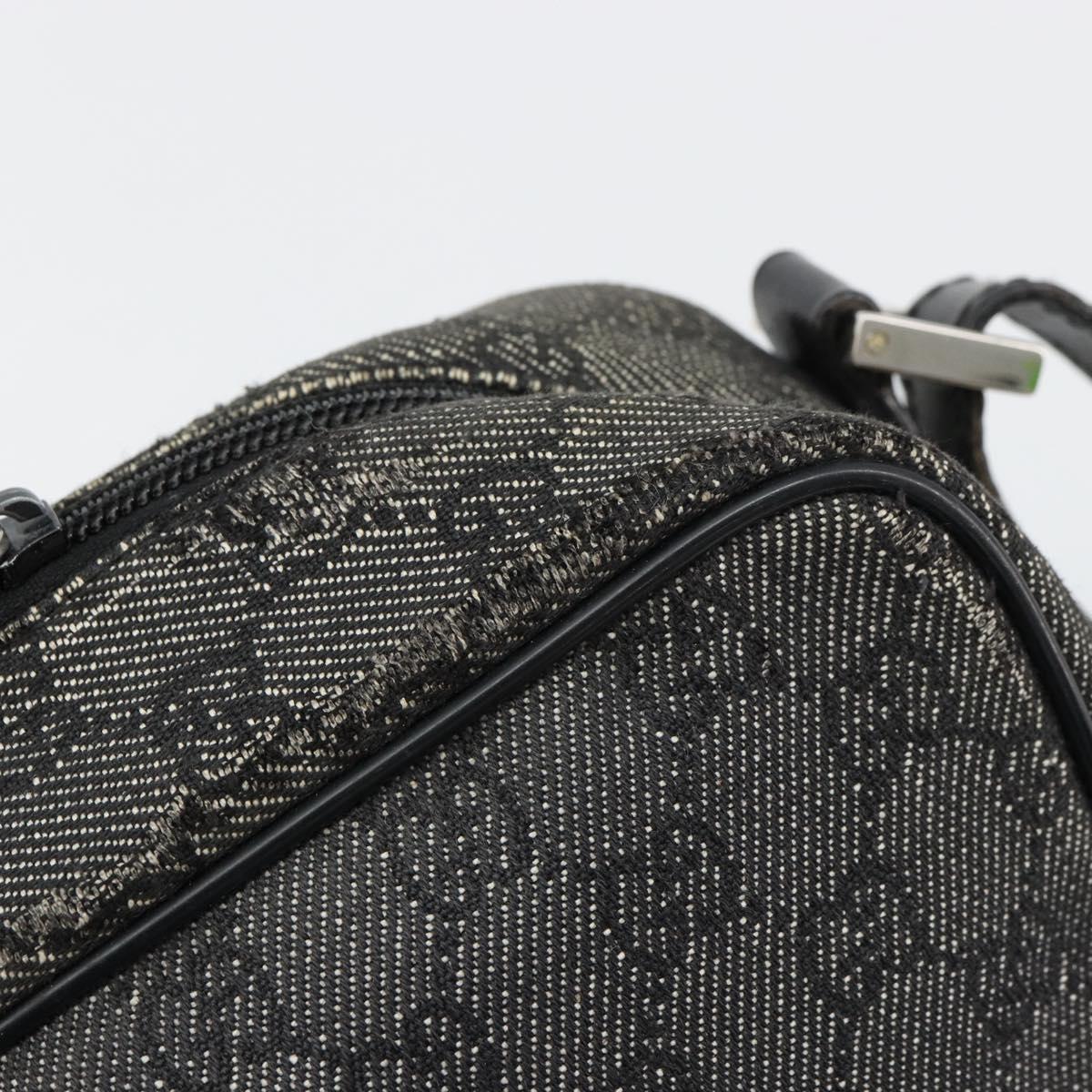GUCCI GG Canvas Shoulder Bag Black Silver 03136 Auth ka4292