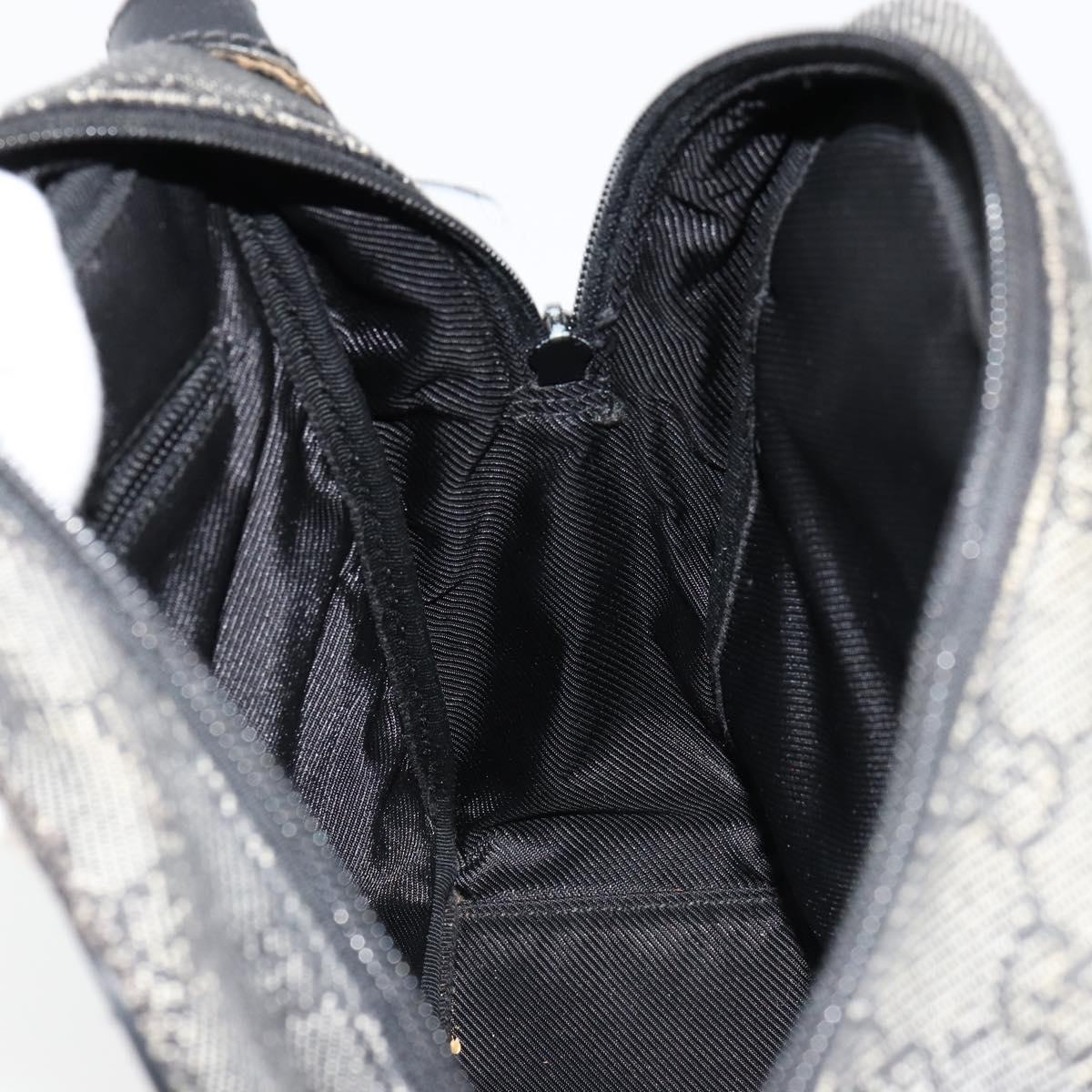 GUCCI GG Canvas Shoulder Bag Black Silver 03136 Auth ka4292