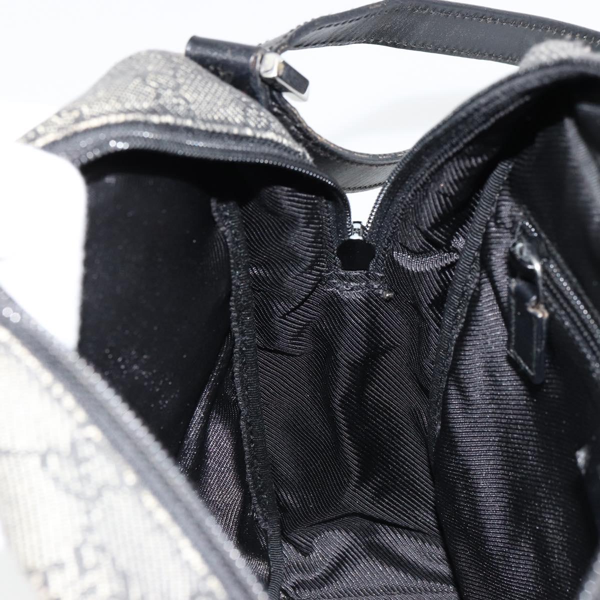 GUCCI GG Canvas Shoulder Bag Black Silver 03136 Auth ka4292