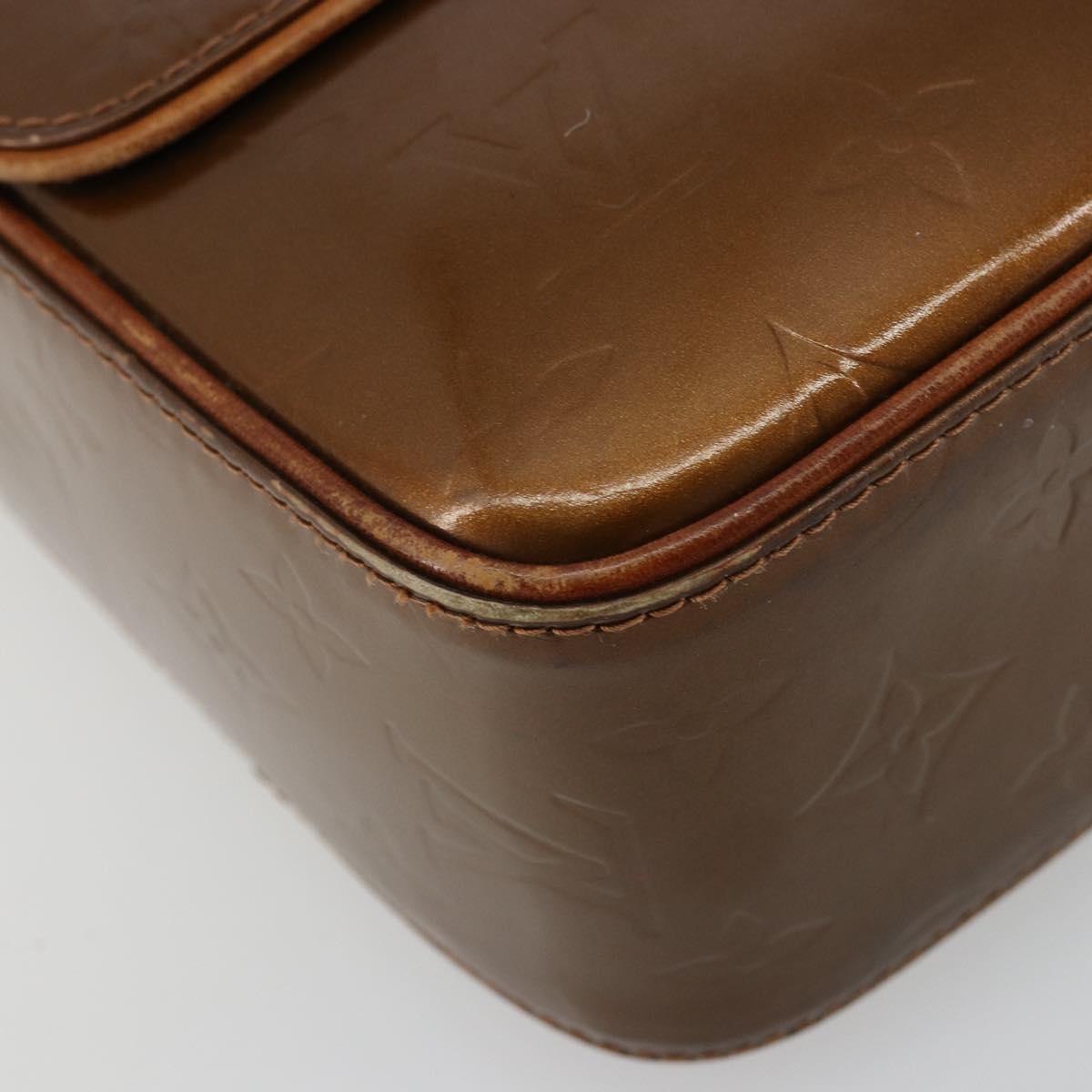 LOUIS VUITTON Monogram Vernis Christie GM Shoulder Bag Bronze M91107 Auth ka4295