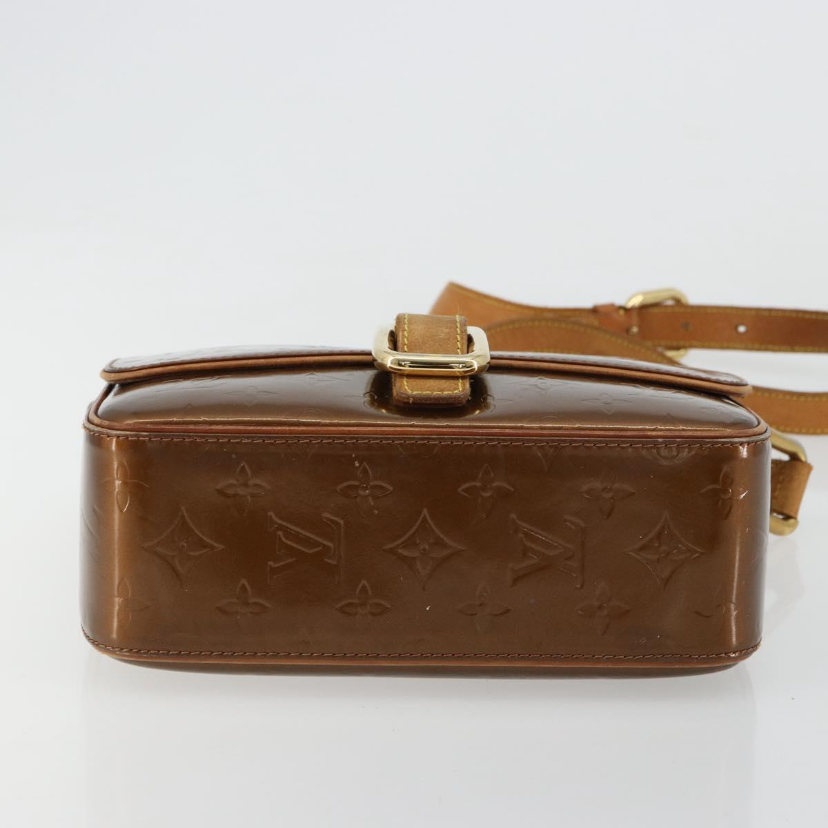 LOUIS VUITTON Monogram Vernis Christie GM Shoulder Bag Bronze M91107 Auth ka4295
