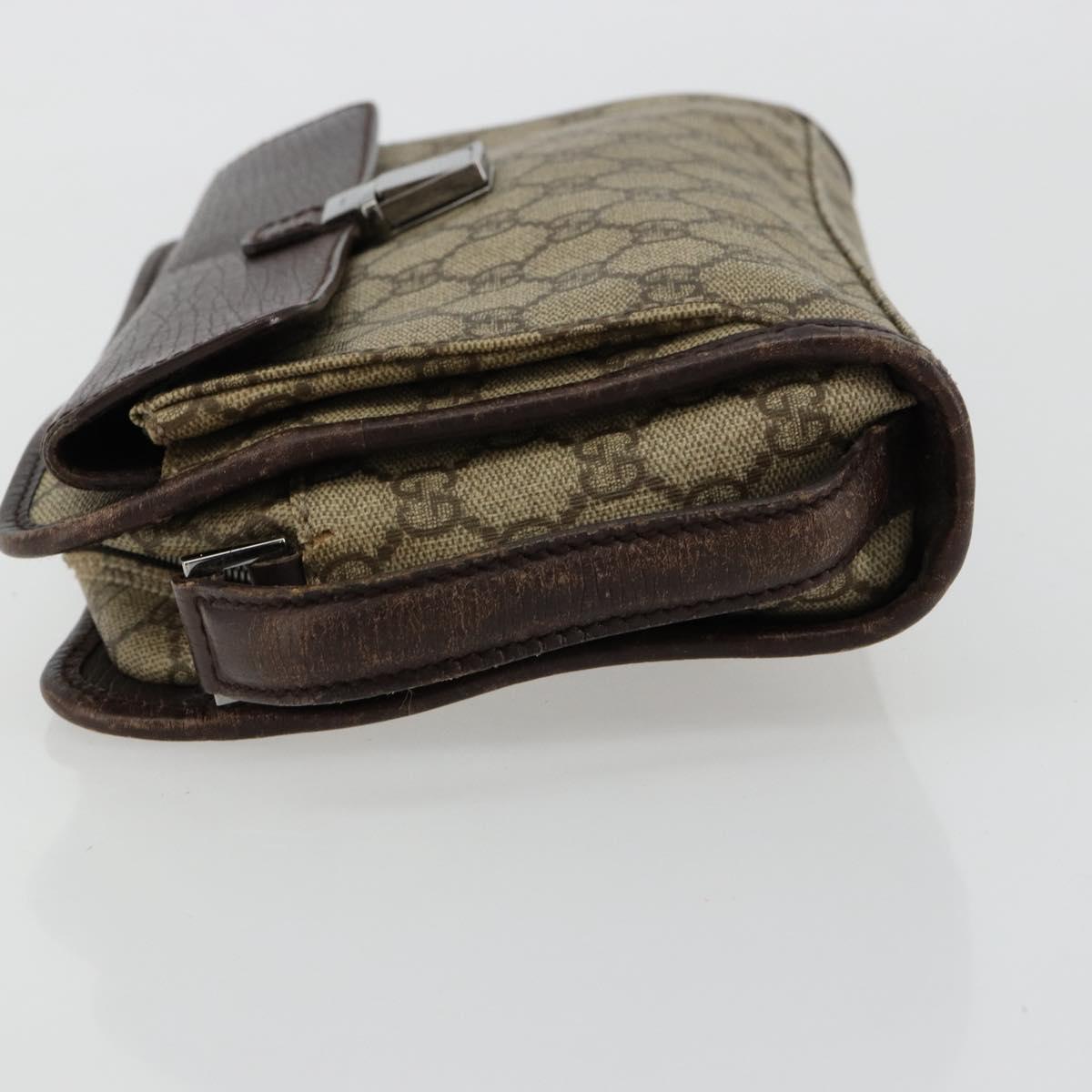 GUCCI GG Supreme Hand Bag PVC Beige Silver 108844 Auth ka4299