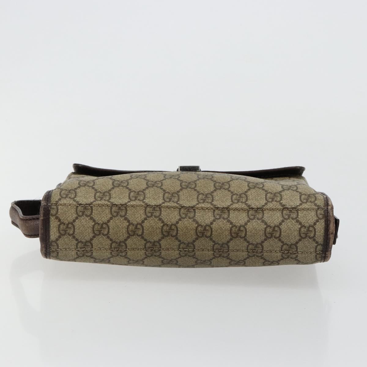 GUCCI GG Supreme Hand Bag PVC Beige Silver 108844 Auth ka4299
