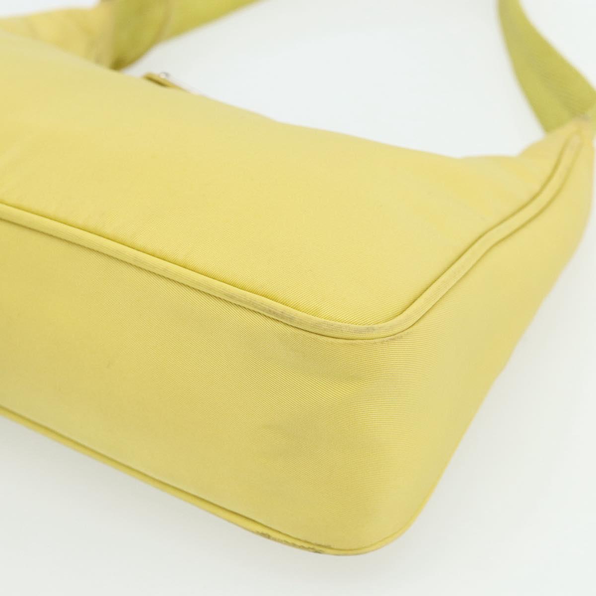 PRADA Hand Bag Nylon Yellow Yellow Auth ka4300A