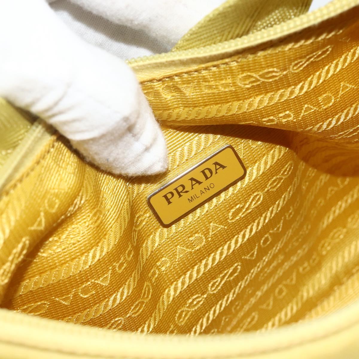 PRADA Hand Bag Nylon Yellow Yellow Auth ka4300A