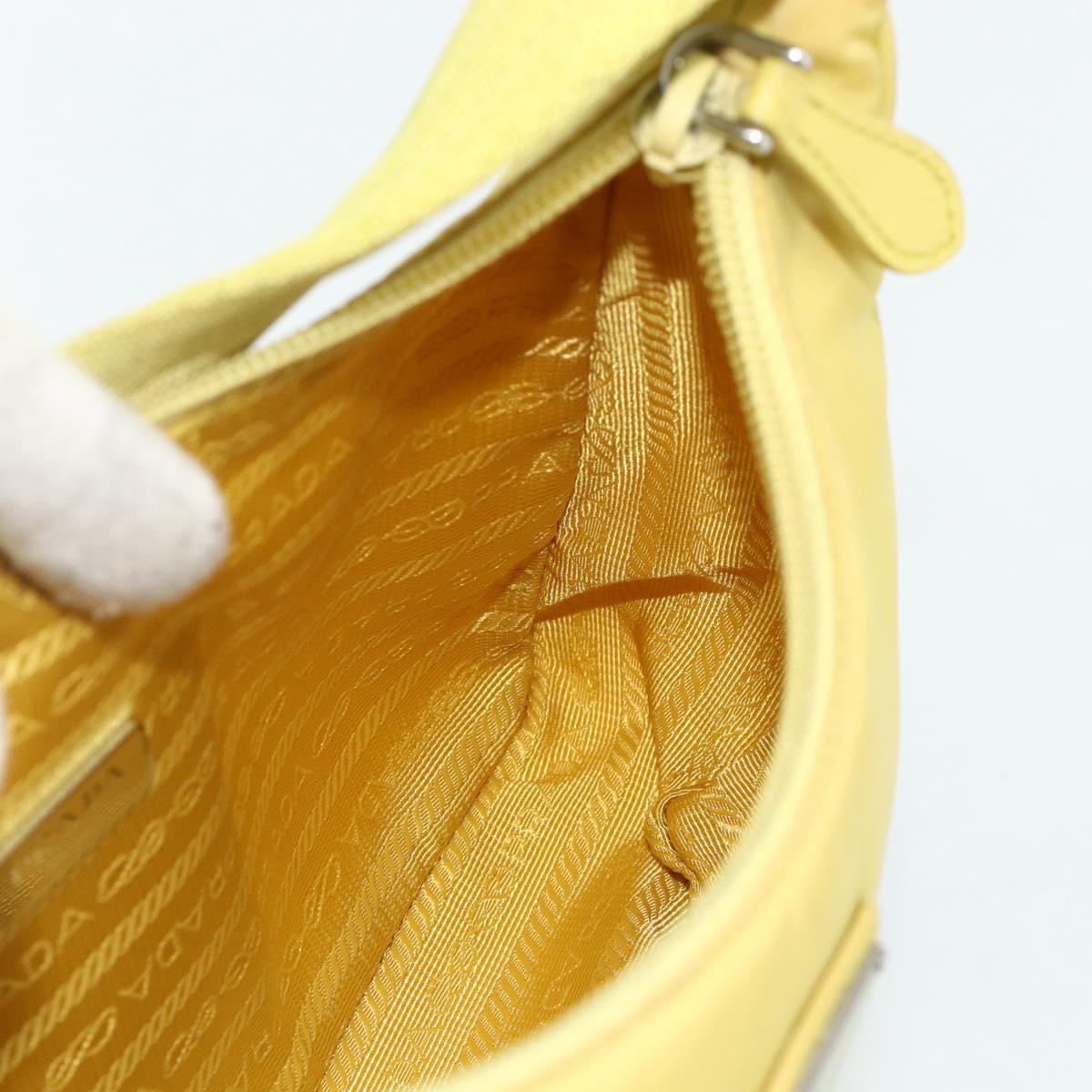 PRADA Hand Bag Nylon Yellow Yellow Auth ka4300A
