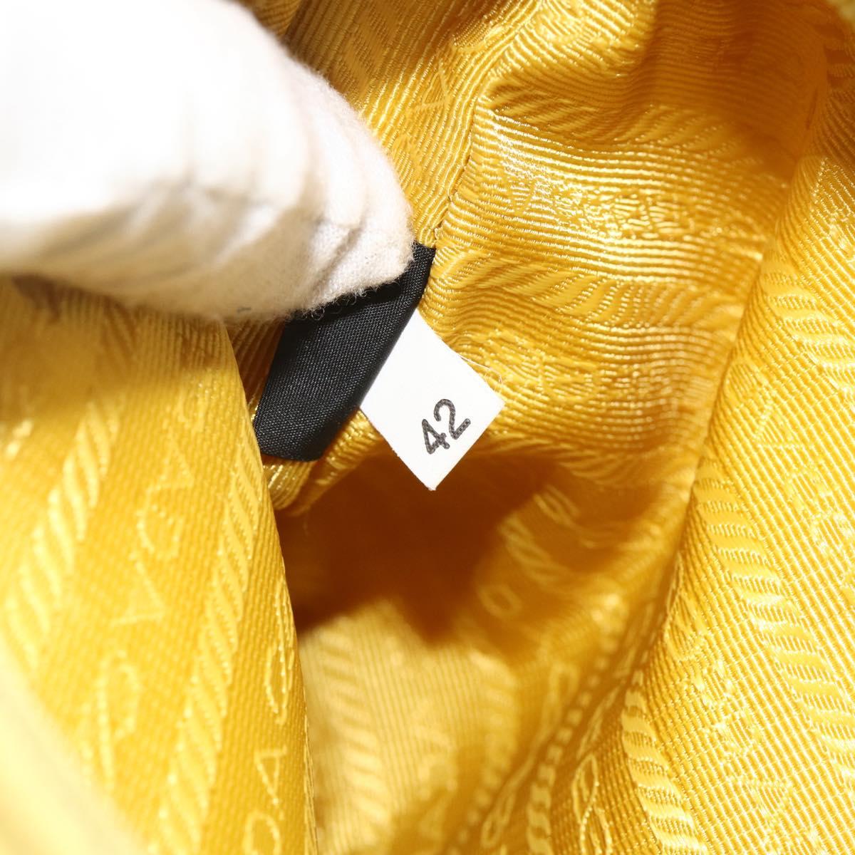 PRADA Hand Bag Nylon Yellow Yellow Auth ka4300A