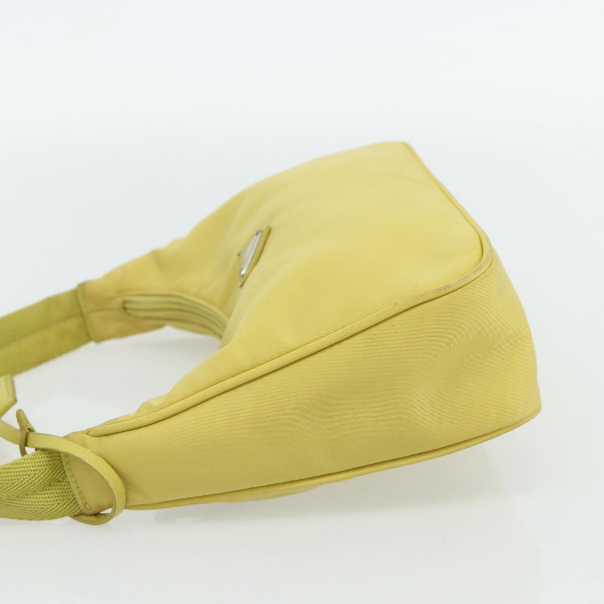 PRADA Hand Bag Nylon Yellow Yellow Auth ka4300A