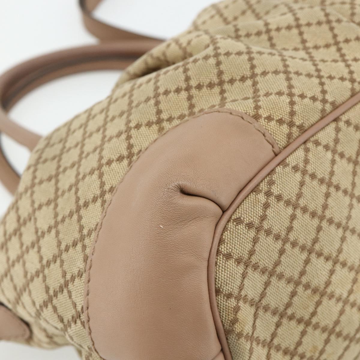 GUCCI Diamante Hand Bag Canvas 2way Beige Gold 247902 Auth ka4301