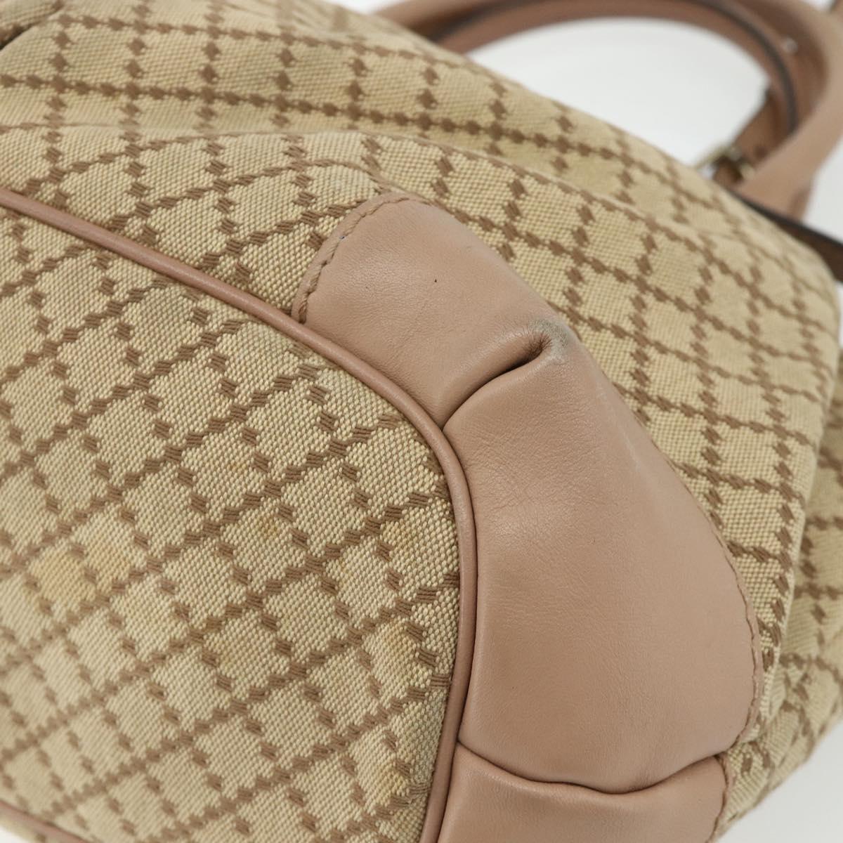 GUCCI Diamante Hand Bag Canvas 2way Beige Gold 247902 Auth ka4301