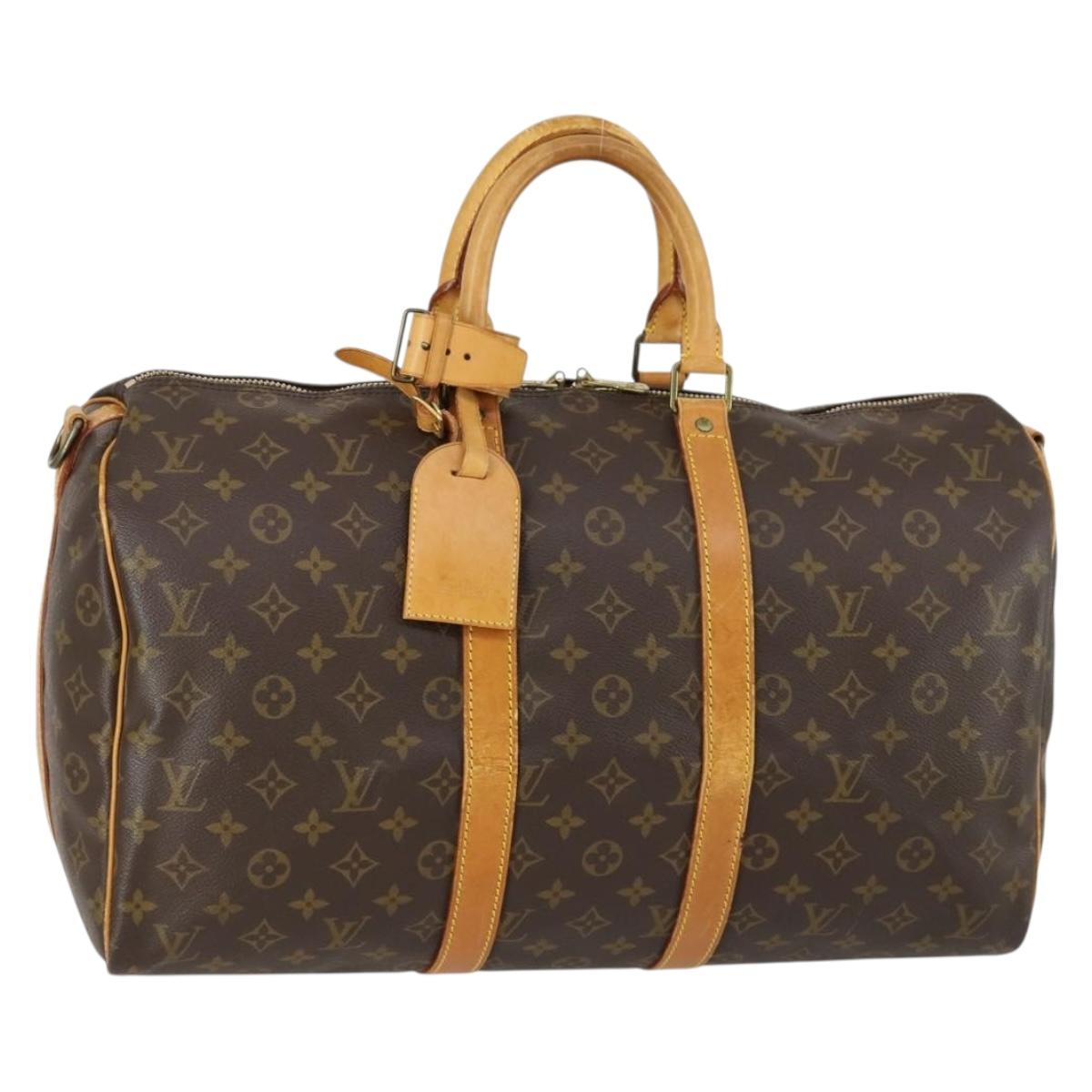 LOUIS VUITTON Monogram Keepall Bandouliere 45 Boston Bag M41418 LV Auth ka431