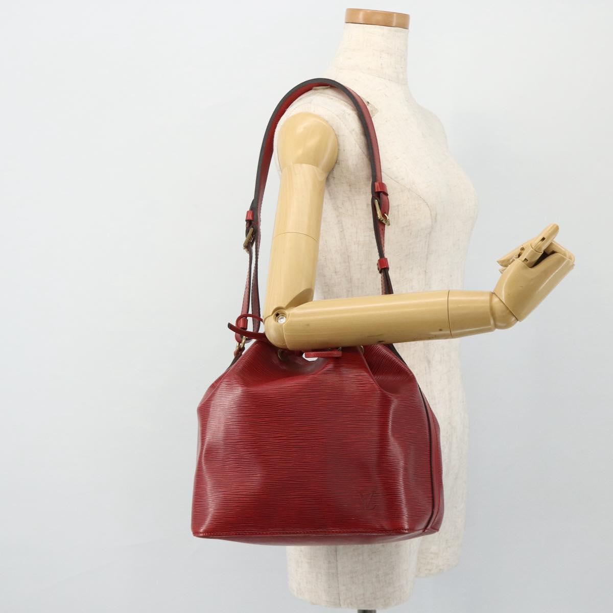 LOUIS VUITTON Epi Petit Noe Shoulder Bag Red M44107 LV Auth ka4311