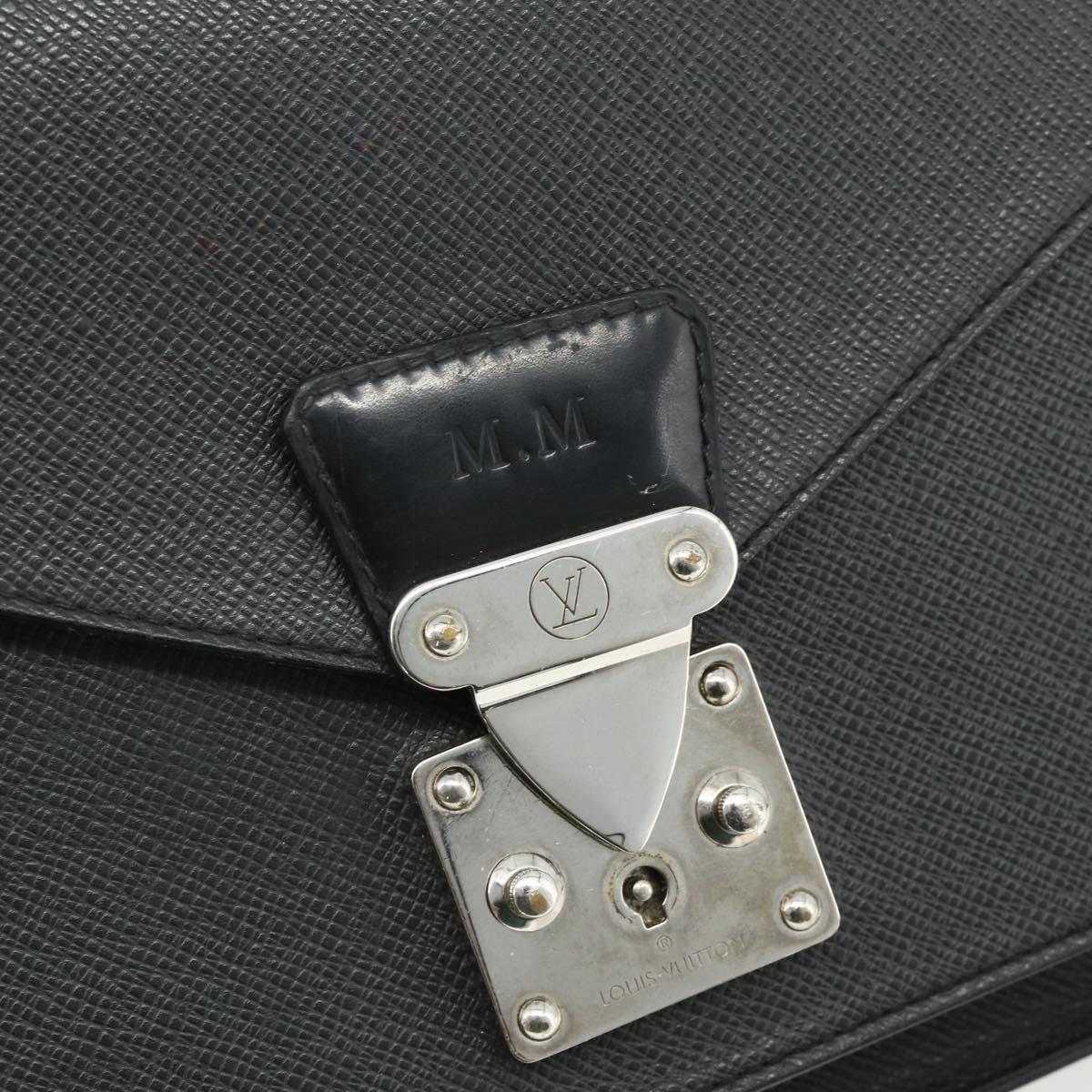 LOUIS VUITTON Taiga Monceau 28 Hand Bag SPO 2way Ardoise M32002 LV Auth ka4313