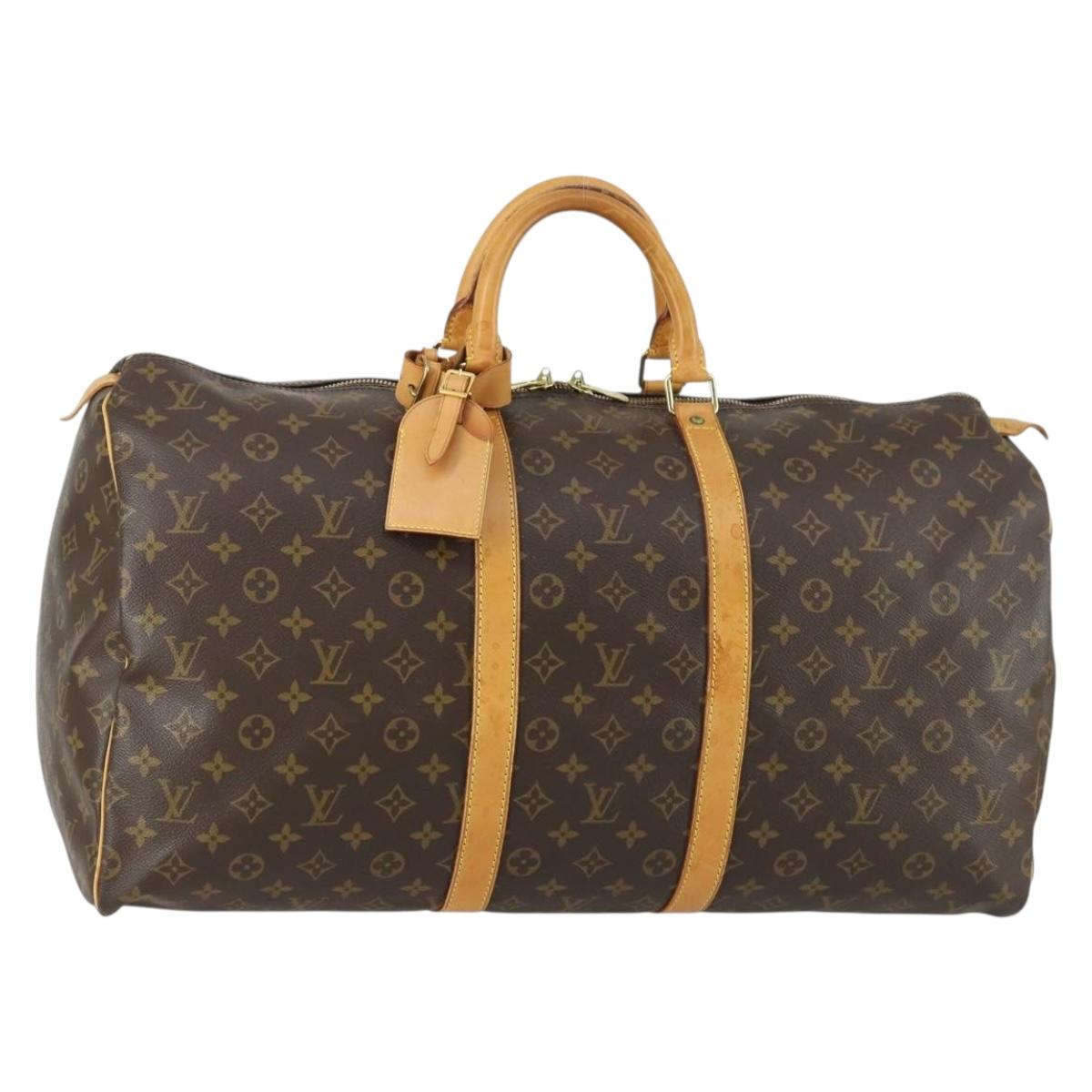 LOUIS VUITTON Monogram Keepall 55 Boston Bag M41424 LV Auth ka432