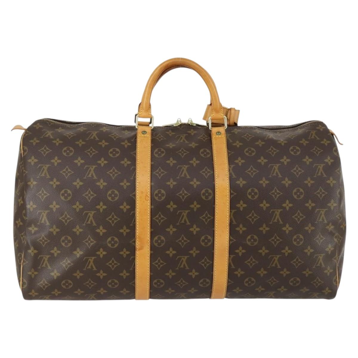 LOUIS VUITTON Monogram Keepall 55 Boston Bag M41424 LV Auth ka432