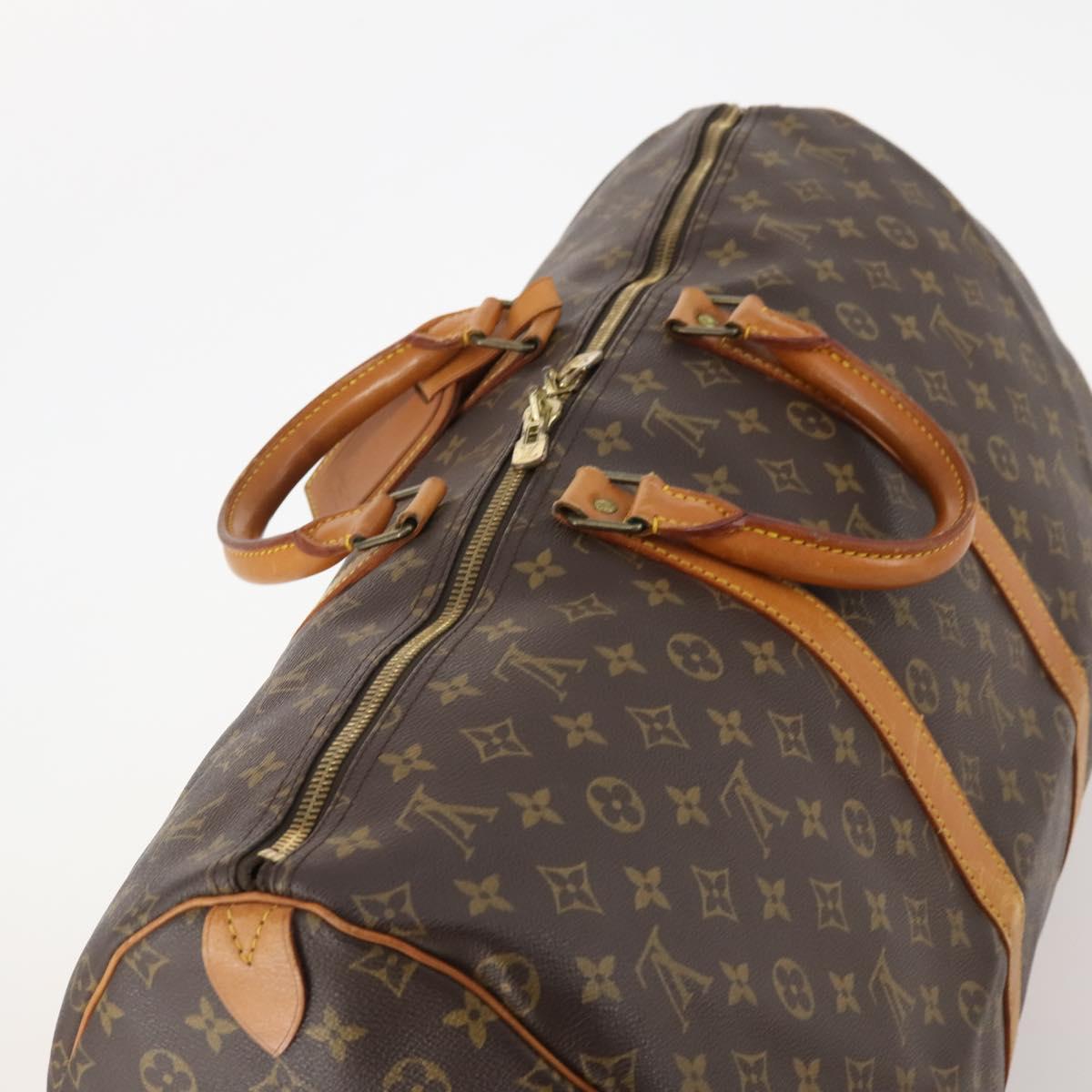 LOUIS VUITTON Monogram Keepall 55 Boston Bag M41424 LV Auth ka4321