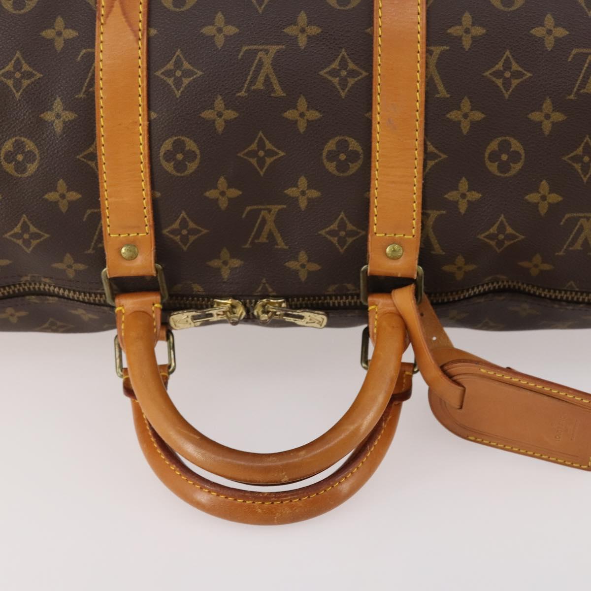 LOUIS VUITTON Monogram Keepall 55 Boston Bag M41424 LV Auth ka4321