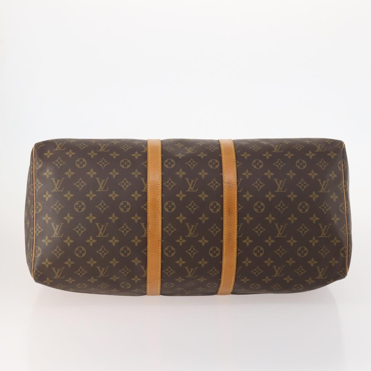 LOUIS VUITTON Monogram Keepall 55 Boston Bag M41424 LV Auth ka4321