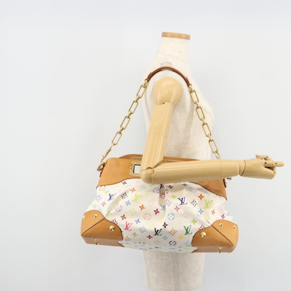 LOUIS VUITTON Monogram Multicolor Judy GM Shoulder Bag White M40253 Auth ka4325V
