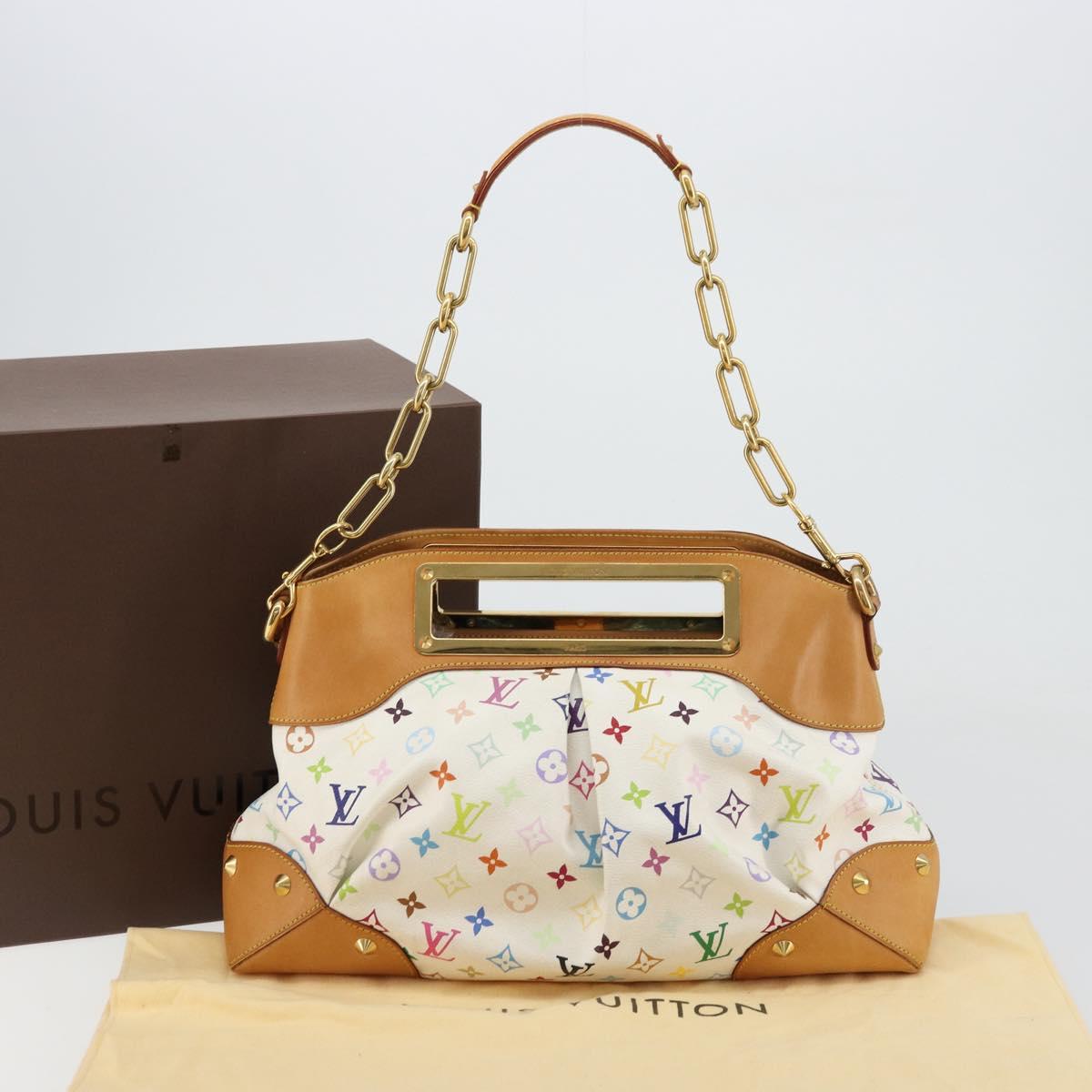 LOUIS VUITTON Monogram Multicolor Judy GM Shoulder Bag White M40253 Auth ka4325V