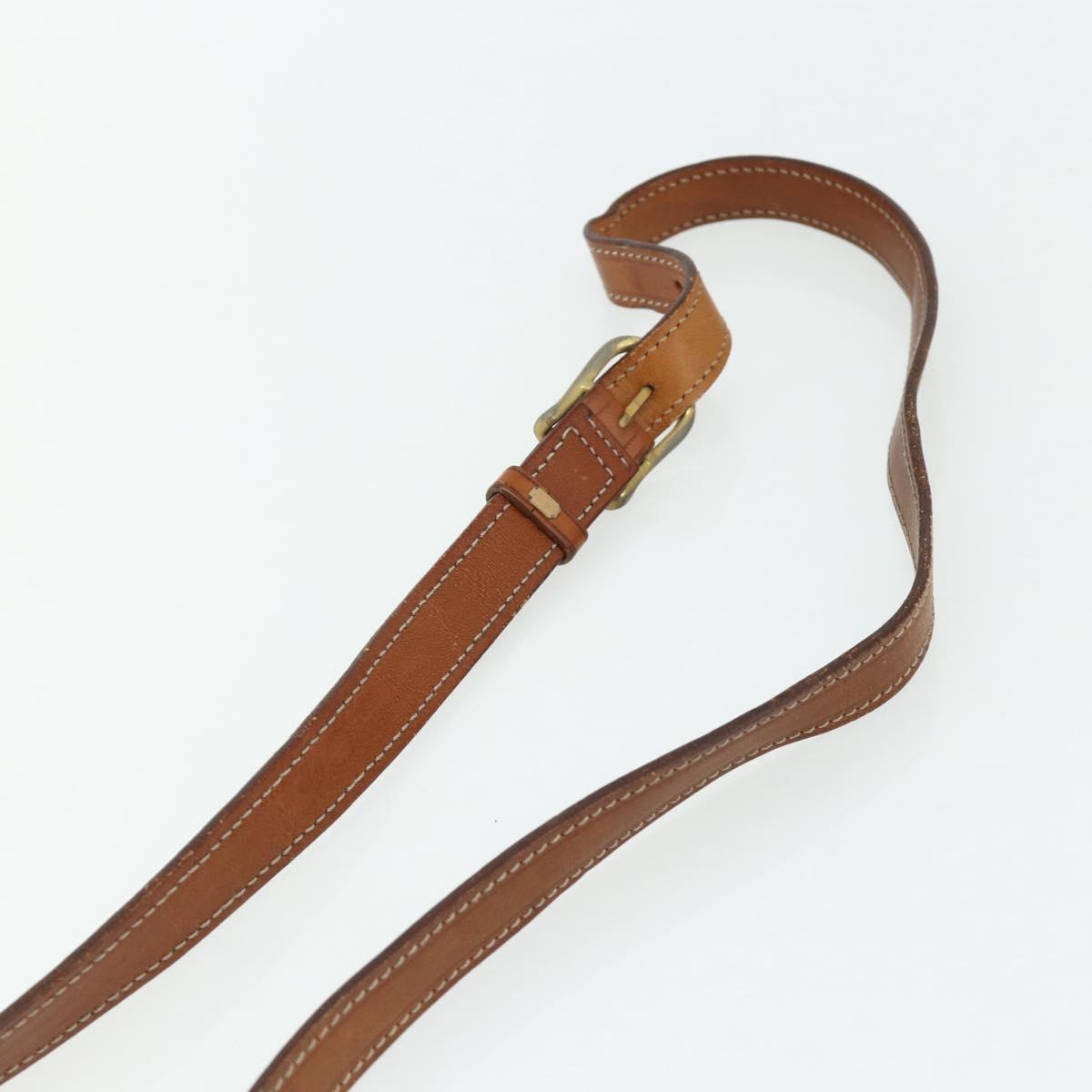 CELINE Macadam Canvas Shoulder Bag PVC Leather Brown Gold Auth ka4327