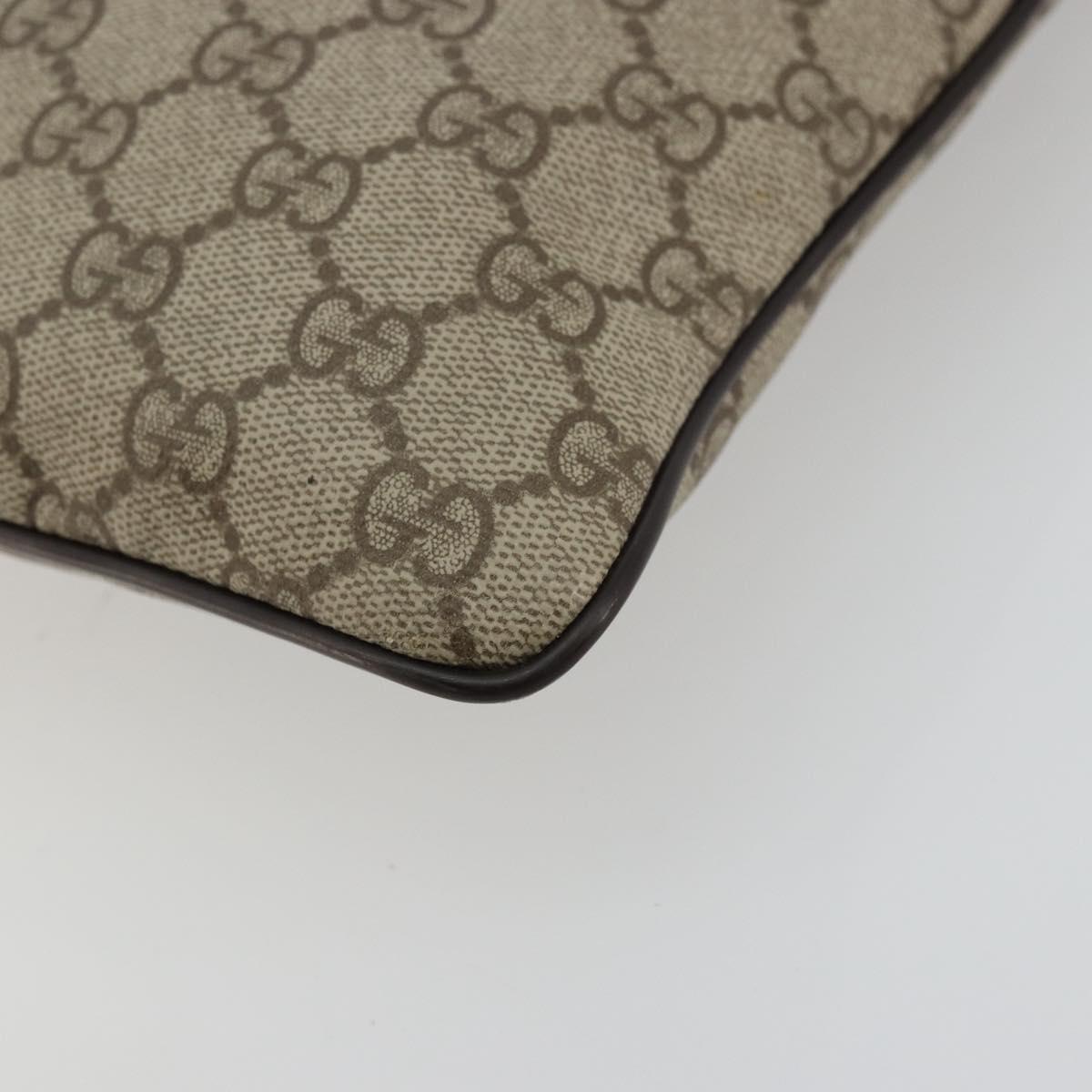 GUCCI GG Supreme Shoulder Bag PVC Beige Silver 141626 Auth ka4329