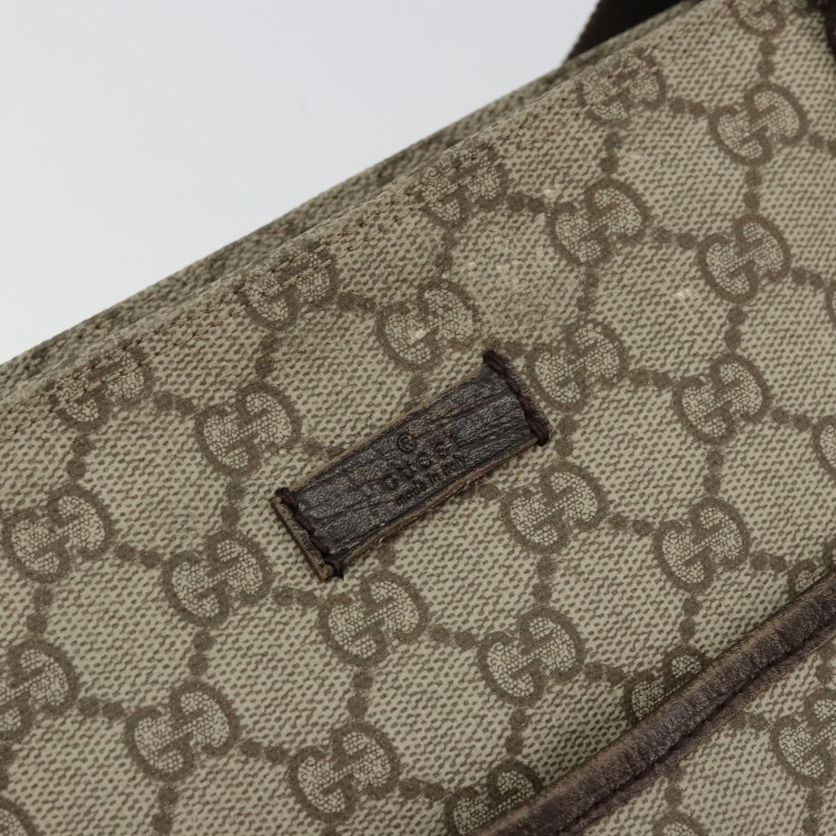 GUCCI GG Supreme Shoulder Bag PVC Beige Silver 141626 Auth ka4329